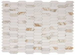 Sapphire Calacatta Polished Elongated Hexagon Marble Mosaic Tile-Marble Mosaic-American Tile Depot