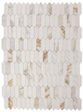 Sapphire Calacatta Polished Elongated Hexagon Marble Mosaic Tile-Marble Mosaic-American Tile Depot