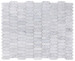 Sapphire Carrara Honed Elongated Hexagon Marble Mosaic Tile-Marble Mosaic-American Tile Depot