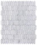 Sapphire Carrara Honed Elongated Hexagon Marble Mosaic Tile-Marble Mosaic-American Tile Depot