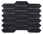 Sapphire Marquina Honed Elongated Hexagon Marble Mosaic Tile-Marble Mosaic-American Tile Depot