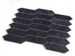 Sapphire Marquina Honed Elongated Hexagon Marble Mosaic Tile-Marble Mosaic-American Tile Depot