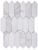 Sapphire White Polished Elongated Hexagon Marble Mosaic Tile