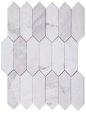 Sapphire White Polished Elongated Hexagon Marble Mosaic Tile