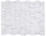 Sapphire White Polished Elongated Hexagon Marble Mosaic Tile-Marble Mosaic-American Tile Depot