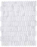 Sapphire White Polished Elongated Hexagon Marble Mosaic Tile-Marble Mosaic-American Tile Depot