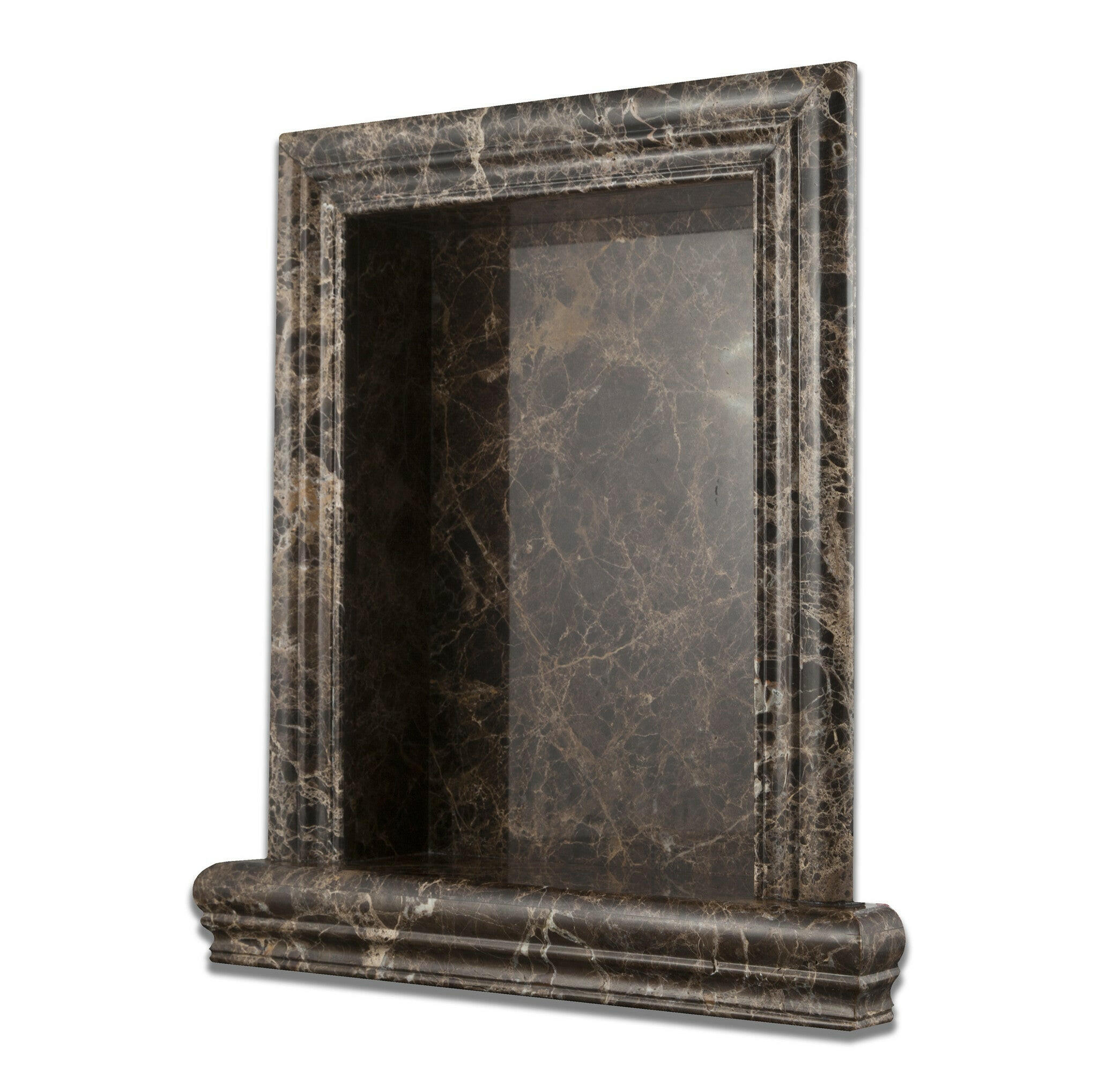 Emperador Dark Marble Hand-Made Custom Shampoo Niche / Shelf - LARGE - Polished