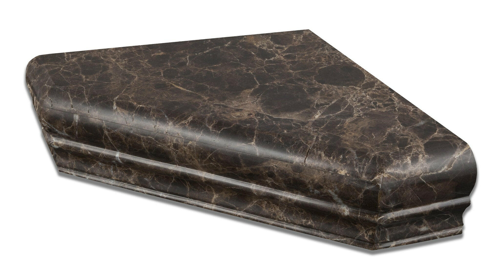 Emperador Dark Marble Hand-Made Custom Shower Corner Shelf - Polished