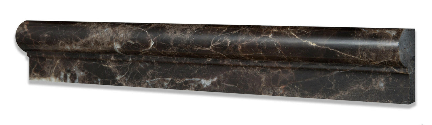 Emperador Dark Marble Polished OG-1 Chair Rail Molding Trim-Marble Molding/Trim-American Tile Depot