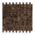 Emperador Dark Marble Tumbled Baby Brick Mosaic Tile-Marble Mosaic-American Tile Depot