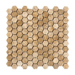 Emperador Light Marble Polished 1" Mini Hexagon Mosaic Tile-Marble Mosaic-American Tile Depot