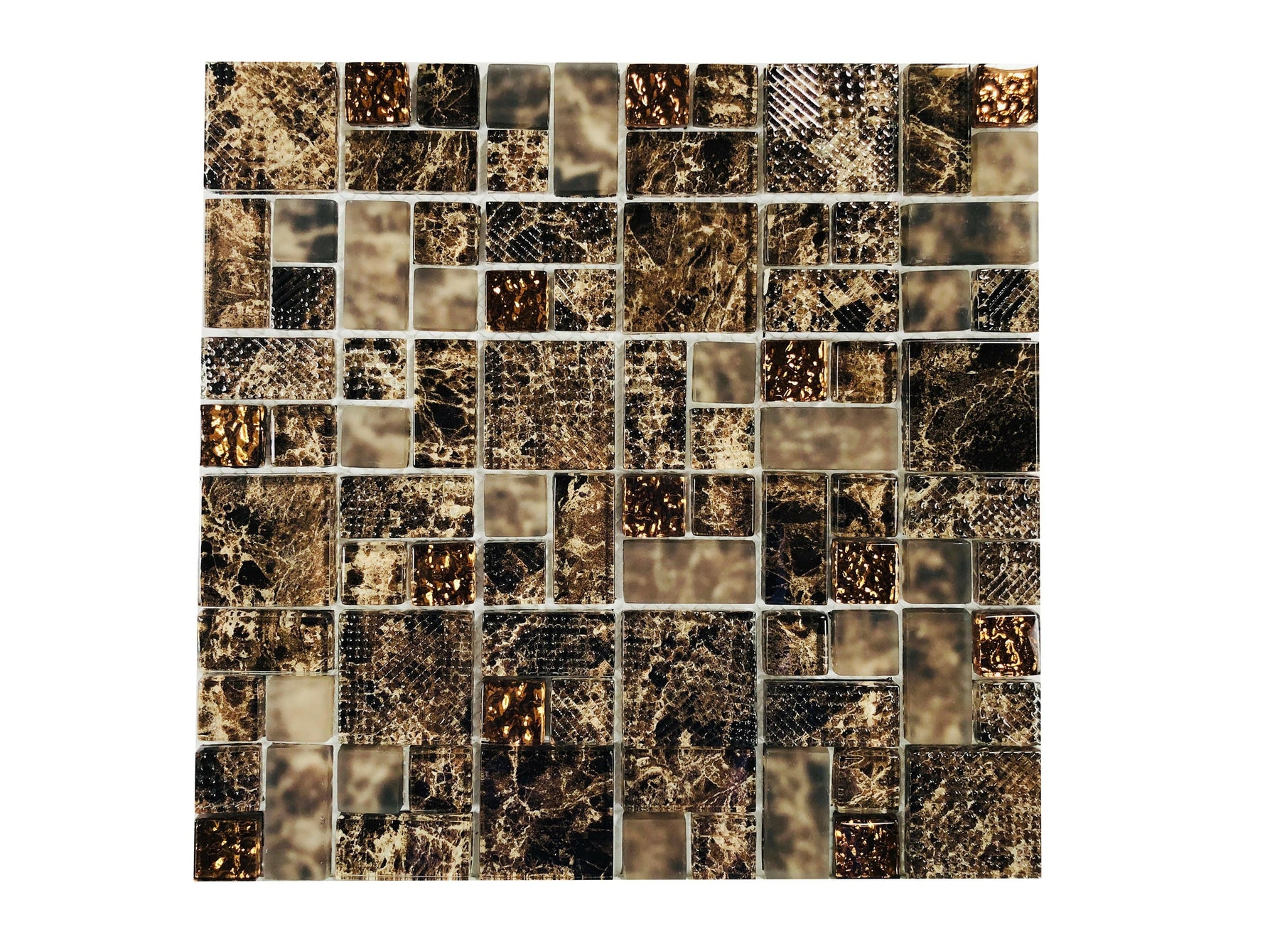 Emperador Marble Look Glass Mosaic Tile-Glass Mosaic-American Tile Depot