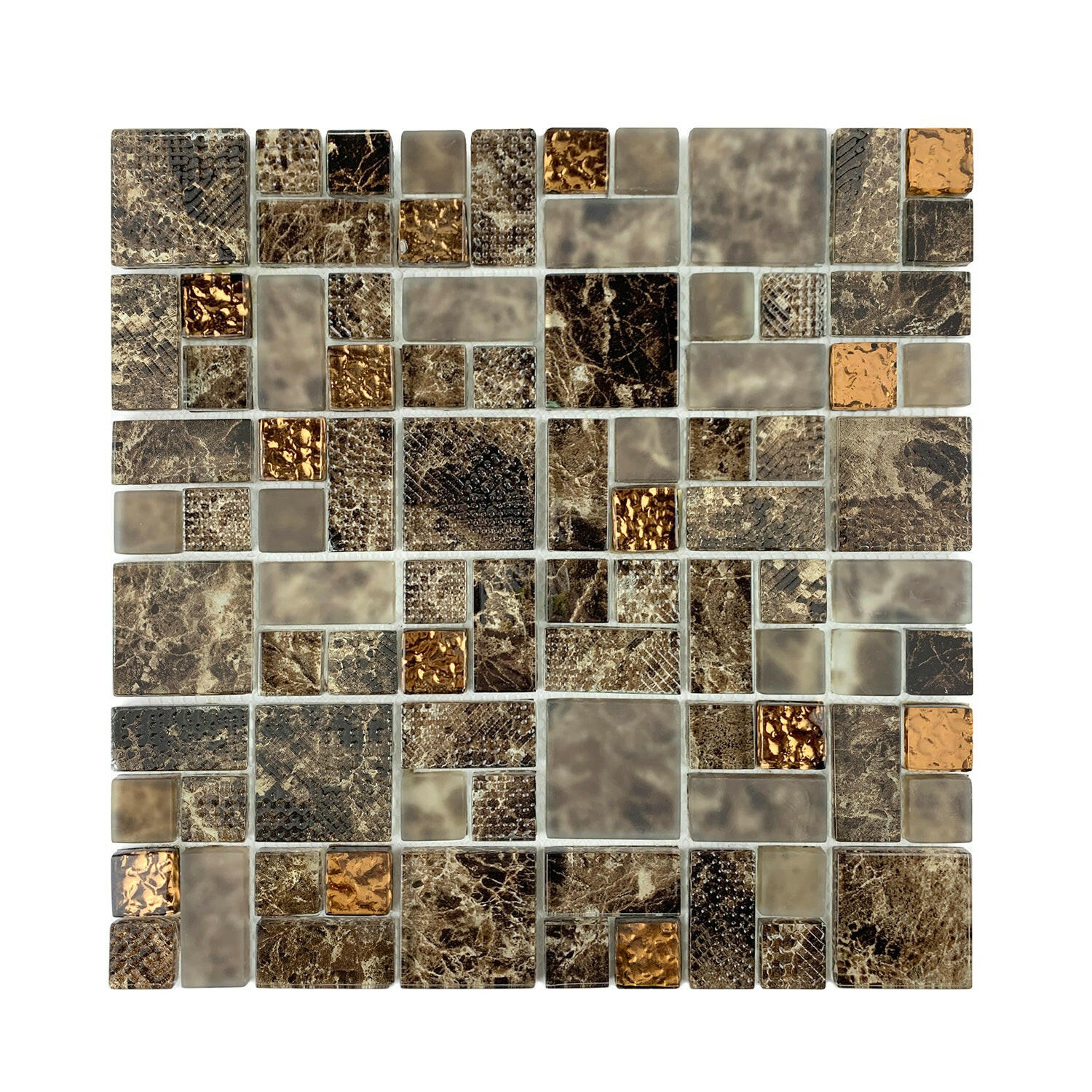 Emperador Marble Look Glass Mosaic Tile-Glass Mosaic-American Tile Depot