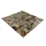 Emperador Marble Look Glass Mosaic Tile