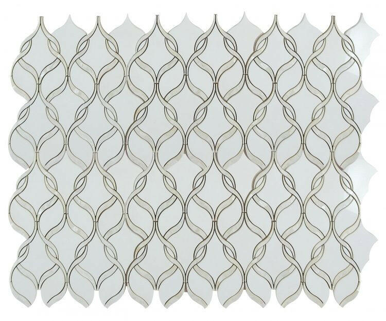 Fame Pearl Thassos Polished Twirl Mosaic Wall Tile-Mixed Mosaic-American Tile Depot