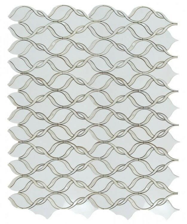 Fame Pearl Thassos Polished Twirl Mosaic Wall Tile-Mixed Mosaic-American Tile Depot