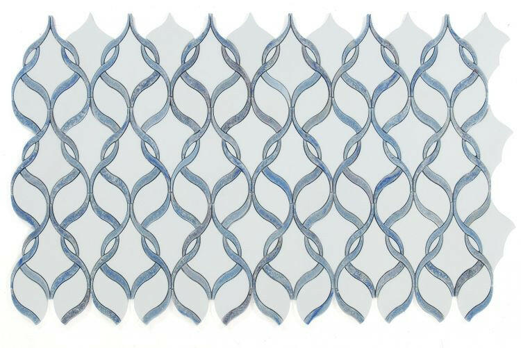 Fame Sapphire Polished Twirl Marble Mosaic Wall Tile-Marble Mosaic-American Tile Depot