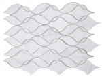 Fame Large White Polished Twirl Marble Mosaic Wall Tile-Marble Mosaic-American Tile Depot