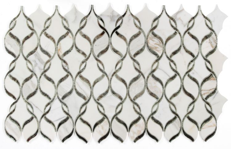 Fame Mirror Calacatta Polished Twirl Mosaic Wall Tile-Mixed Mosaic-American Tile Depot