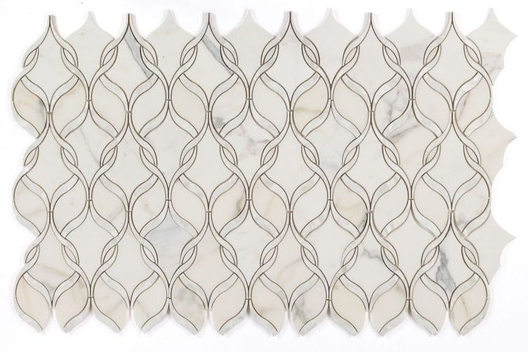 Fame Pearl Calacatta Twirl Mosaic Wall Tile-Mixed Mosaic-American Tile Depot