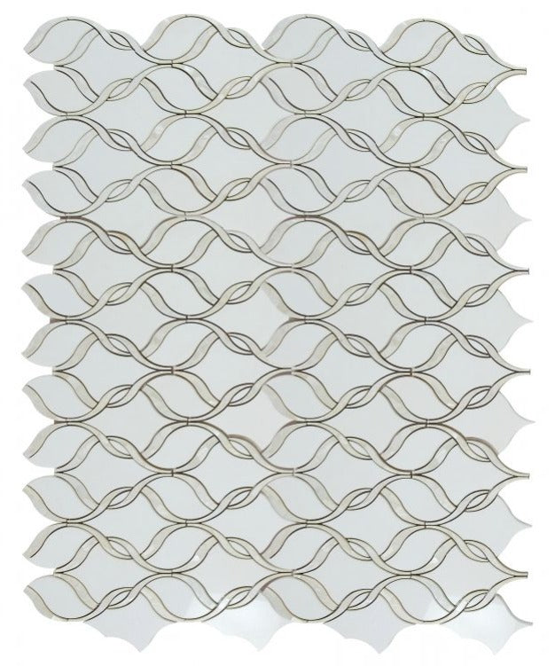 Fame Pearl Thassos Polished Twirl Mosaic Wall Tile-Mixed Mosaic-American Tile Depot