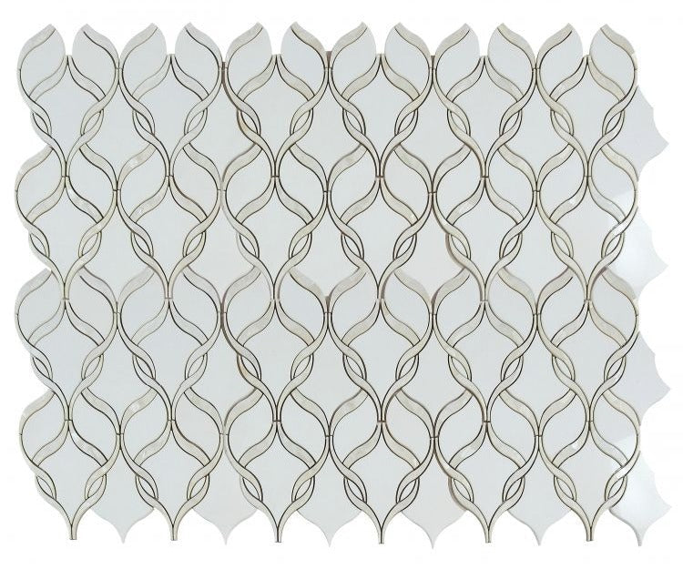 Fame Pearl Thassos Polished Twirl Mosaic Wall Tile-Mixed Mosaic-American Tile Depot