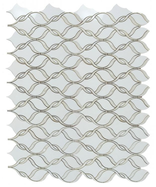 Fame Pearl Thassos Polished Twirl Mosaic Wall Tile-Mixed Mosaic-American Tile Depot