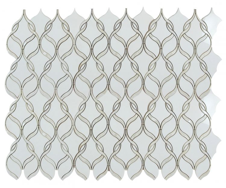 Fame Pearl Thassos Polished Twirl Mosaic Wall Tile-Mixed Mosaic-American Tile Depot