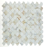 Fish Scale Calacatta Gold Polished Marble Mosaic Tile-Marble Mosaic-American Tile Depot