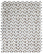 Fish Scale Fancy White Glossy Porcelain Mosaic Tile-Porcelain Mosaic-American Tile Depot