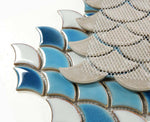 Fish Scale Lake Glossy Porcelain Mosaic Tile-Porcelain Mosaic-American Tile Depot