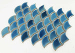 Fish Scale Navy Glossy Porcelain Mosaic Tile-Porcelain Mosaic-American Tile Depot