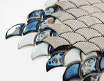 Fish Scale Ocean Glossy Porcelain Mosaic Tile-Porcelain Mosaic-American Tile Depot