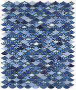 Fish Scale Royal Blue Glossy Porcelain Mosaic Tile-Porcelain Mosaic-American Tile Depot