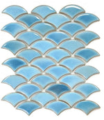 Fish Scale Sky Glossy Porcelain Mosaic Tile-Porcelain Mosaic-American Tile Depot