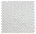 Fish Scale Thassos Polished Marble Mosaic Tile-Marble Mosaic-American Tile Depot