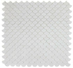 Fish Scale Thassos Polished Marble Mosaic Tile-Marble Mosaic-American Tile Depot