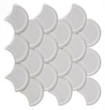 Fish Scale White Glass Glossy Glass Mosaic Tile-Glass Mosaic-American Tile Depot