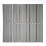 Gio Gray Glossy 1" X 6" Stacked Linear Porcelain Mosaic Tile-Porcelain Mosaic-American Tile Depot