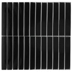 Gio Black Glossy 1" X 6" Stacked Linear Porcelain Mosaic Tile-Porcelain Mosaic-American Tile Depot