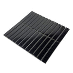 Gio Black Glossy 1" X 6" Stacked Linear Porcelain Mosaic Tile-Porcelain Mosaic-American Tile Depot