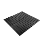 Gio Black Matte 1" X 6" Stacked Linear Porcelain Mosaic Tile-Porcelain Mosaic-American Tile Depot