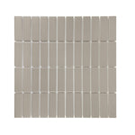 Gio Taupe Matte 1" X 3" Stacked Linear Porcelain Mosaic Tile-Porcelain Mosaic-American Tile Depot