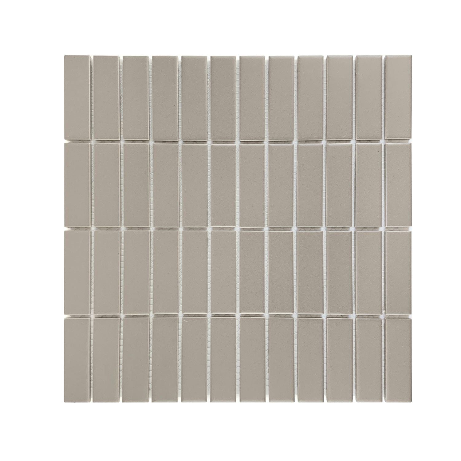 Gio Taupe Matte 1" X 3" Stacked Linear Porcelain Mosaic Tile-Porcelain Mosaic-American Tile Depot