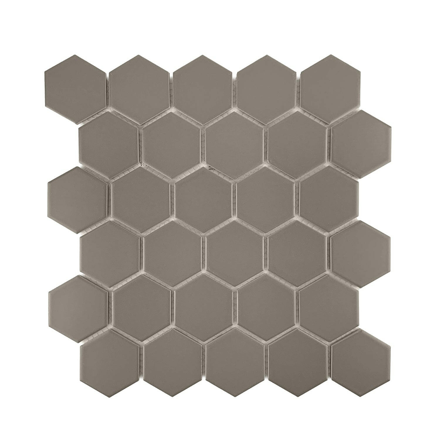 Gio Taupe Matte 2" Hexagon Porcelain Mosaic Tile-Porcelain Mosaic-American Tile Depot