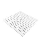 Gio White Glossy 1" X 6" Stacked Linear Porcelain Mosaic Tile-Porcelain Mosaic-American Tile Depot