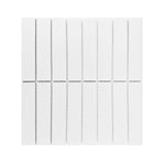 Gio White Glossy 1.25" X 6" Stacked Linear Porcelain Mosaic Tile-Porcelain Mosaic-American Tile Depot