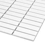 Gio White Matte 1" X 3" Stacked Linear Porcelain Mosaic Tile-Porcelain Mosaic-American Tile Depot