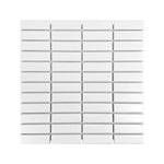 Gio White Matte 1" X 3" Stacked Linear Porcelain Mosaic Tile-Porcelain Mosaic-American Tile Depot