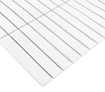 Gio White Matte 1" X 6" Stacked Linear Porcelain Mosaic Tile-Porcelain Mosaic-American Tile Depot